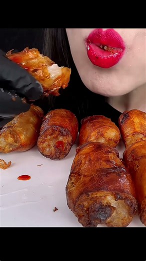 Ultra Crispy Spring Roll ASMR 🥢 | Fried Rolls Mukbang #mukbang #asmr #shorts