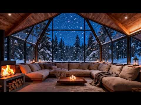 Winter Dome Cabin in Blue Hour Snow 🔥 Deep Sleep Atmosphere
