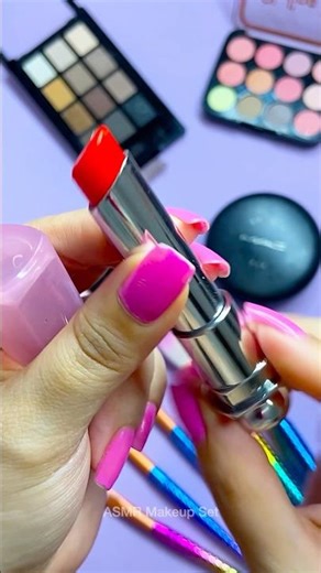 ASMR Makeup Set Satisfying with Unboxing & Review Pink Sounds Video Lipstick