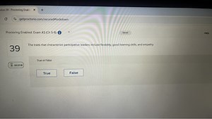 The traits that characterize participative leaders include flex... | Filo
