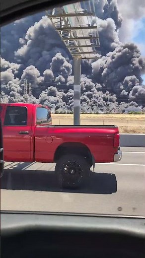 A drive-by view of the massive Tracy Medline fire