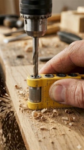 Perfect Dowel Holes Every Time 🔥 | Mini Precision Drill Guide Tool #minitools #woodworking #wood