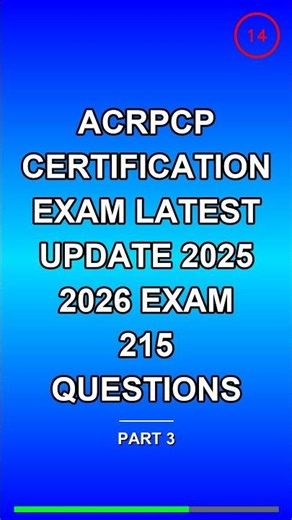 ACRPCP Certification Exam Latest Update 2025 2026