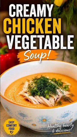 Creamy Chicken & Roasted Vegetable Soup | Easy Healthy Dinner Recipe
