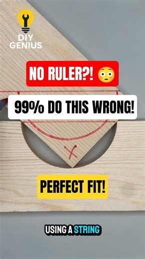 No Measuring Tools? This String Trick Is INSANELY Accurate! #woodworking #diy #lifehacks #shorts