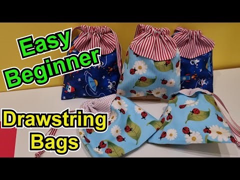 Quick, Easy, Beginner friendly. How to sew a drawstring bag with very simple steps
