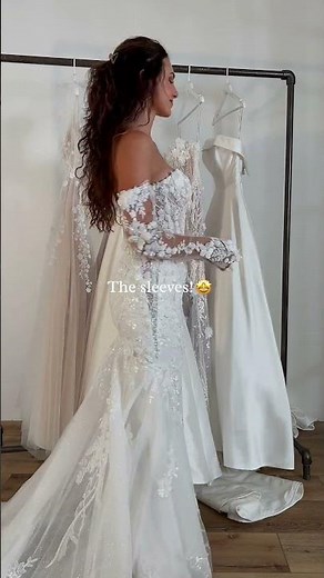 Wedding dress with sleeves ✨#shorts
