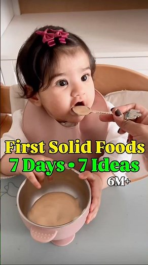 🥑 First Solid Foods for Baby 👶 7 Days • 7 Easy & Healthy No Salt, No Sugar Baby Food Ideas #shorts