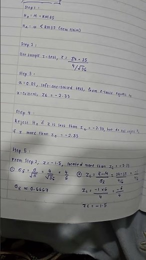 Statistics Hypothesis Testing about Tutorial 9.2
