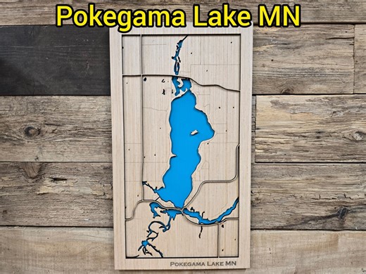Pokegama Lake Minnesota Layered Map SVG Cutting File (digital Download) - Etsy