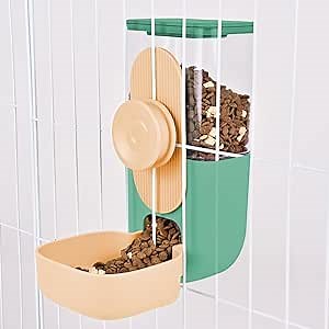 RUBYHOME Pets Food Hanging Bowl for Crates & Cages Hanging Pet Cage Feeder for Small Animals Cats Puppies Ferrets Rabbit Automatic Feeder (Orange)