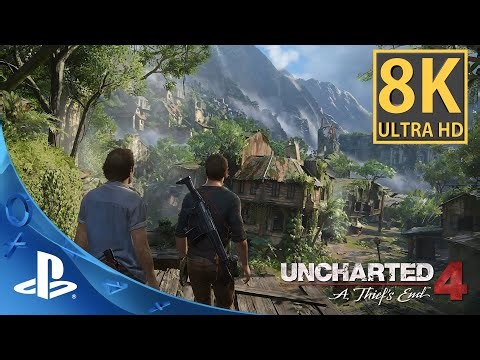 Uncharted 4 Gameplay 8k 60hz PS5 PRO TV Samsung QN800D 75 inch