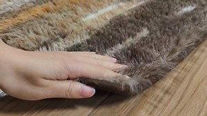 Fluffy Rugs for Living Room, 6x9 Ft Abstract Brown Shag Area Rug, Soft Large Shaggy Rugs for Bedroom Dorm Kids Room Nursery, Non-Slip Modern Fuzzy Plush Carpet for Indoor Home Decor