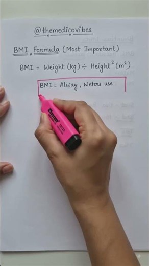 ⚖️ BMI Formula | Body Mass Index 📏
