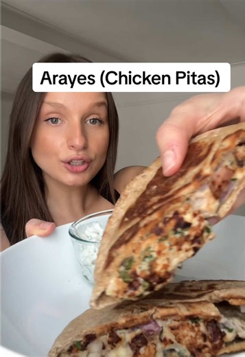 Arayes (Crispy Chicken Pitas) make for the easiest and most flavorful lunches. I have been making my version of these for a few years and I am totally open to any suggestions for adjusting the recipe! How to: Combine 1 lb. ground chicken, 1/2 of a red onion (diced), 2 cloves minced garlic, 1/2 cup chopped parsley, 1/4 cup chopped mint, 3/4 cup crumbled feta, 1 Tbsp lemon zest, salt, and pepper. Add filling into pita and add to a skillet with oil. Crisp on both sides (3-4 minutes per side) and st