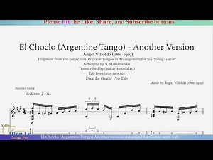 El Choclo (Argentine Tango) Another version Arranged for Guitar with Tab
