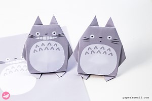 Origami Totoro Tutorial & Free Printable Paper - Paper Kawaii