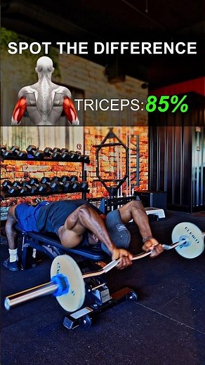 Skull Crushers (Spot The Difference) #fitness #shorts #tricepsworkout