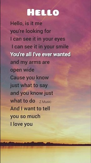 Hello (is it me you're looking for) - Lionel Richie, lyrics #lionelrichie​