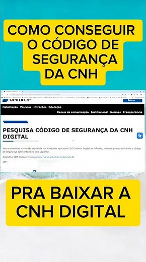 CÓDIGO DE SEGURANÇA DA CNH COMO CONSEGUIR ONLINE NO SITE DETRAN SP #cnhdigital