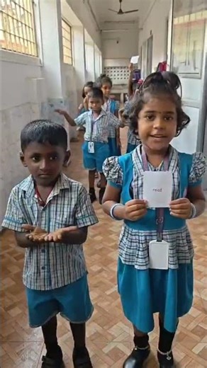 Our little ones learned action words today using flash cards, and they even acted out every action!