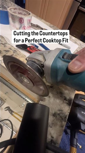 Induction Cooktop Upgrade: The PERFECT Granite Cut😉 #shorts #shortvideo