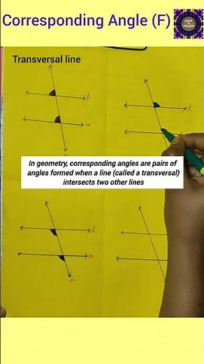 Angles formed by parallel lines Corresponding angles shape (F) Mathematics short tricks