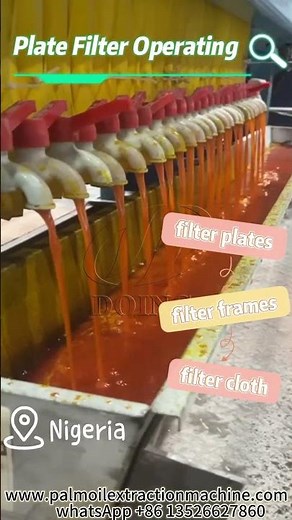 Nigerian Palm Oil Plate and Frame Filter Operation | Cooking Oil Filter Machine Filteration System
