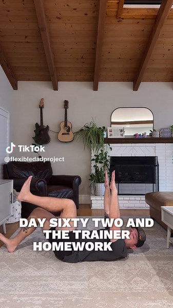 Trainer homework continues. Don’t judge the moves 😂 Day 62. #FlexibleDadProject #Mobility #DadStrong #DailyMovement