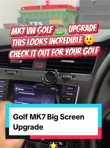 VW Mk7 Golf upgrade done right 🔥 We removed the factory radio and installed a TruSoundz 9-inch display with a premium fitting kit for a factory-style finish. ✔️ Wireless Apple CarPlay & Android Auto ✔️ Factory camera retained ✔️ Steering wheel controls retained ✔️ Climate control info displayed on screen The result? A modern, clean upgrade that looks like it belongs there. Got questions? Send us a message and follow us for more builds 🚗✨ #golf #vw #beforeandafter #caraudio #fyp