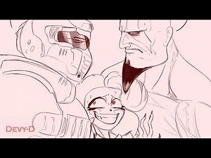 Charlie Meets Kratos and DOOMSLAYER!?( Hazbin Hotel Comic-Dub)