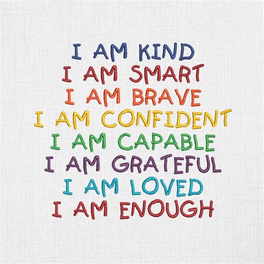 I Am Affirmation Machine Embroidery Design (instant Download, Multiple Sizes & Formats) - Etsy