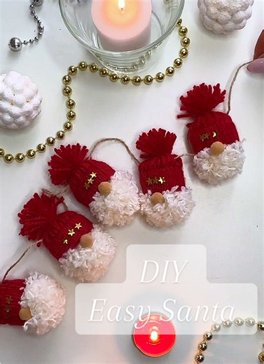 Easy DIY Yarn Santa Craft for Christmas