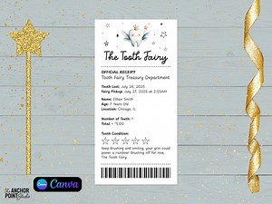 Tooth Fairy Receipt, Tooth Fairy, Tooth Fairy Pillow, Tooth, Fairy, Boy, Custom Tooth Fairy, Tooth Fairy Letter, Tooth Fairy Note, Canva - Etsy Australia