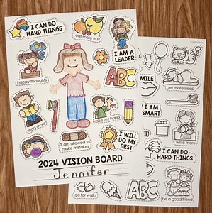 New Year Resolution 2025 Goals Setting Activity, Vision Board 2025 Kindergarten - Etsy UK