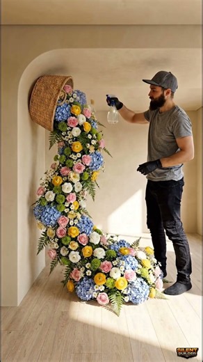 DIY Floral Waterfall Installation 🌸