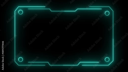 Cyber style hud frame animation built for futuristic data screens. Tech inspired digital border creating a structured display layout. Sci fi frame overlay suitable for simulations analytics
