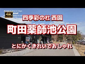 【街ブラ4K】【町田薬師池公園 四季彩の杜 西園】ぶらぶら散歩【芝生広がる展望広場の向こう側まで】【とにかくきれいでおしゃれ～レストランやショップやトイレまで】東京都町田市