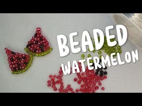 Watermelon from beads - step by step tutorial - diy beaded watermelon 🍉🍉🍉