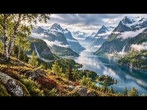 Scandinavian mountain wilderness - Digital Art Screensaver