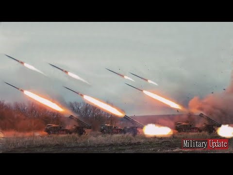 Crazy Russian MLRS Action! Live Fire on Ukrainian Targets Captured by Drone