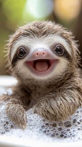 229K views · 1.2K reactions | Have a bubbly weekend 﫧殮 #happy #cute #sloth | Nebelschaf Art | Facebook