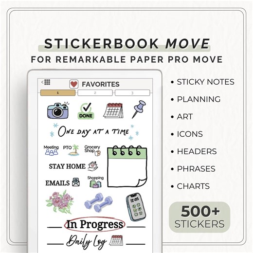 Stickers for Remarkable Paper Pro Move | Rmdoc Copy Paste Stickers for Remarkable Move - Etsy