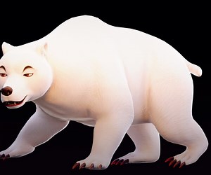 ArtStation - Polar Bear Cartoon Rigged Low-poly 3D model | Game Assets