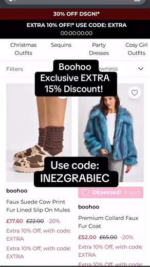Purefashionista on Instagram: "AD boohoo Extra 15% discount! Use code: INEZGRABIEC Link below to storefront: https://lcshop.co/qGptkx @boohoo #boohoo #fashion #fyp #winterfashion"