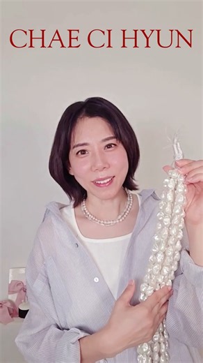 영롱한 바로크 담수 진주 목걸이