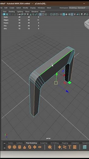 Elephant Table/Furniture Modeling Tutorial in Maya #mayatutorials #mayamodeling #shorts