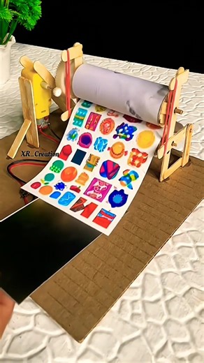 Rolling Machine Mechanism with DC Motor | Colorful Sticker Roll Maker in Action! 🎨#dcmotor #shorts