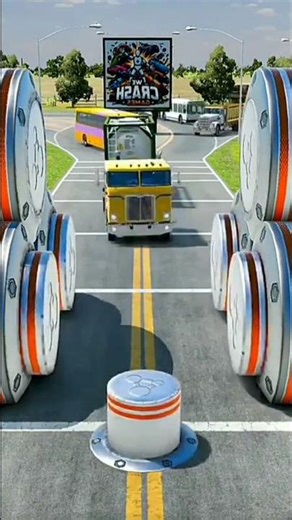 Bus vs Giant Wheels – No Way Out! 😳