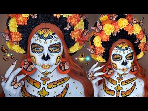 Catrina Butterfly Monarch Makeup 🦋🏵 | Day of the Dead Tutorial 🎃🎨